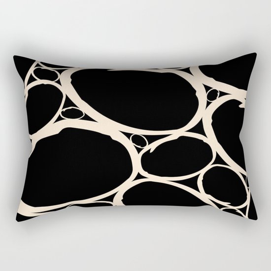 Circles | Cream & Black Rectangular Pillow