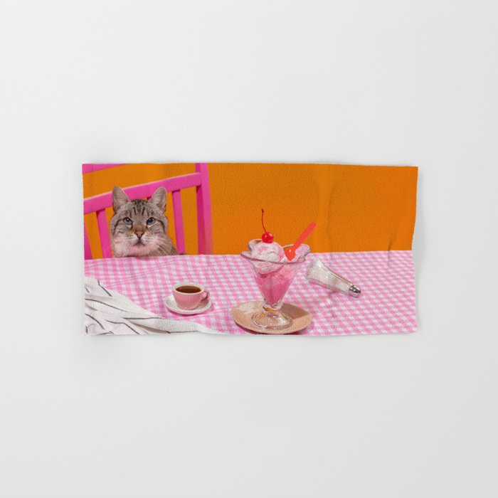 Cat at the Dessert Table Hand & Bath Towel