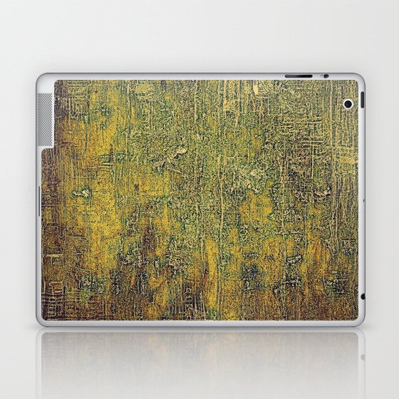 Old grunge background or aged shabby texture with different color patterns: yellow (beige); brown; gray; green Laptop & iPad Skin