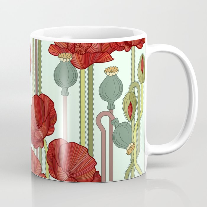 Art Deco Poppies Coffee Mug