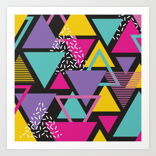 Back To The 80's Pattern Art Print