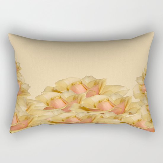 Peach Rose Delight Rectangular Pillow