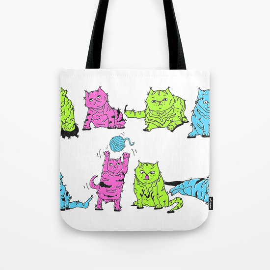Fluro Cats Tote Bag