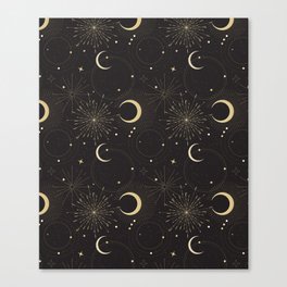 Space universe star and moon  Canvas Print