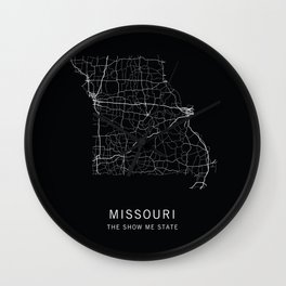 Missouri State Road Map Wall Clock