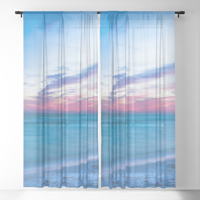If By Sea - Sunset and Emerald Waters Near Destin Florida Sheer Curtain
