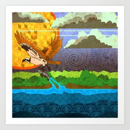 Osprey River Hunt Art Print