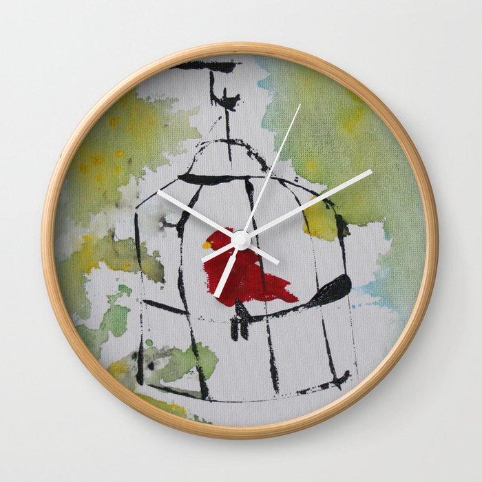 Red Bird Wall Clock