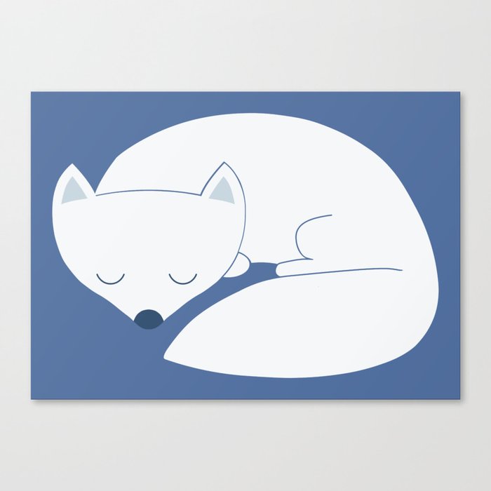 Sleeping white fox Canvas Print