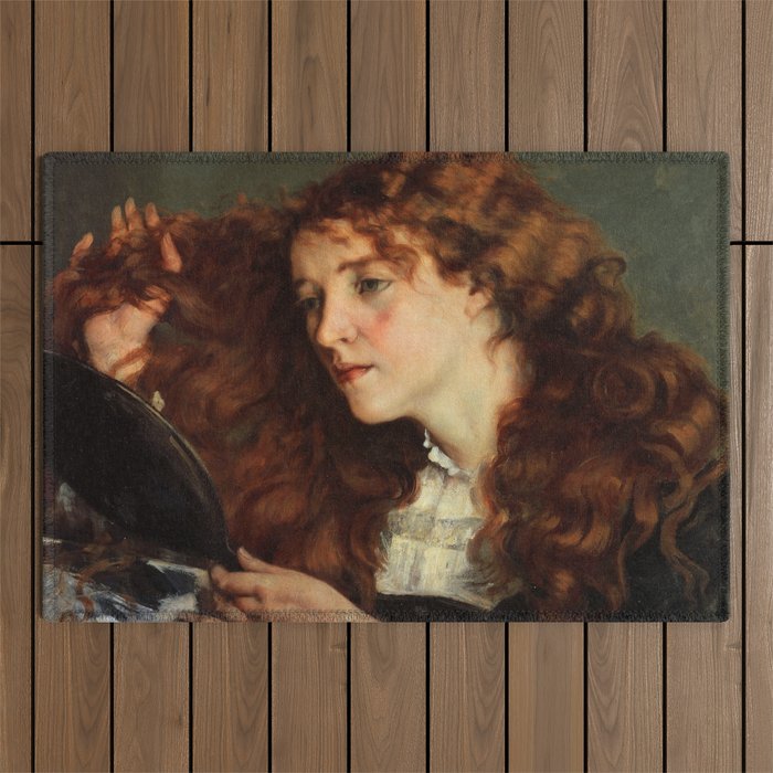 Gustave Courbet - Jo, the Beautiful Irishwoman - Jo, la belle Irlandaise Outdoor Rug