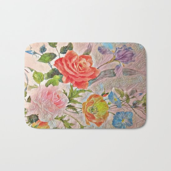 Spring Floral - Painterly Bath Mat
