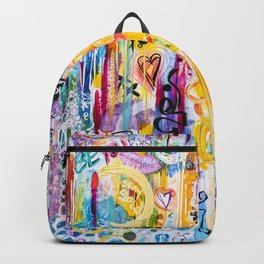 BE LOVE Backpack | Intuitive, Lgbtq, Wildflowers, Lovewhoyoulove, Beyoutiful, Belove, Hearts, Eclectic, Bright, Unique 