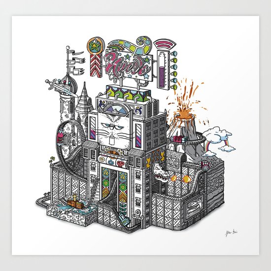 The Tiñin Cat kingdom Visual Toy Art Print