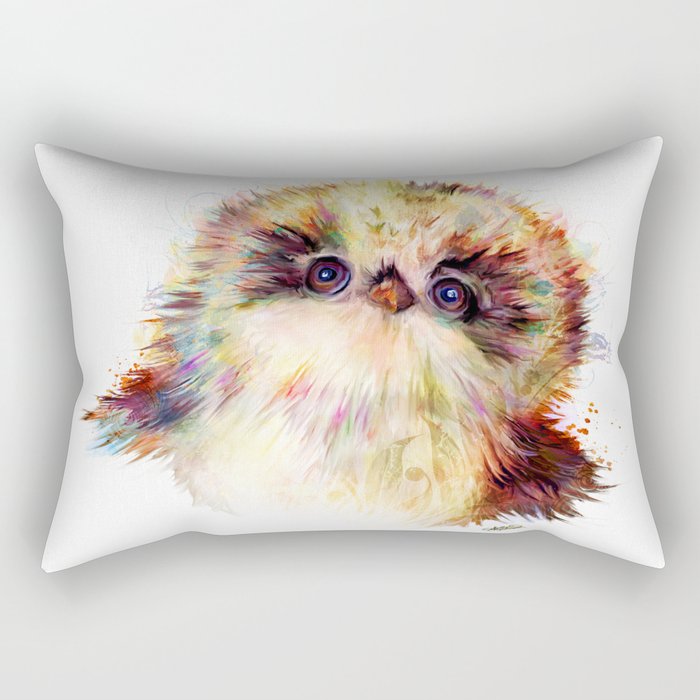 Baby Owl ~ Owlet Painting Rectangular Pillow