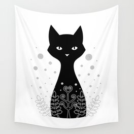 Black tuxedo cat Wall Tapestry
