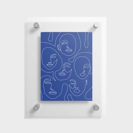 Faces In Blue Floating Acrylic Print