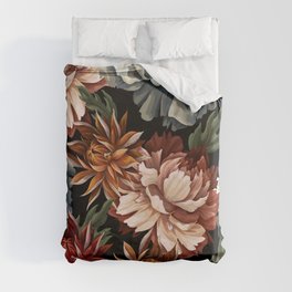 Ornate seamless pattern with vintage peonies, roses and chrysanthemums. Vintage Duvet Cover