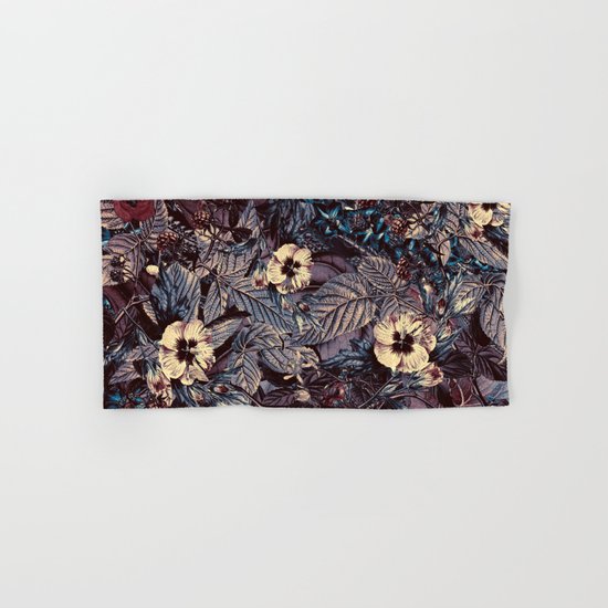 dark flowers Hand & Bath Towel