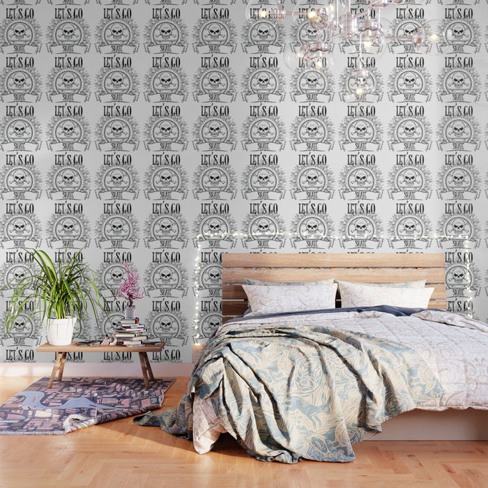 Skater Let S Go Skate Skull Wallpaper By Kanigdesigns Society6