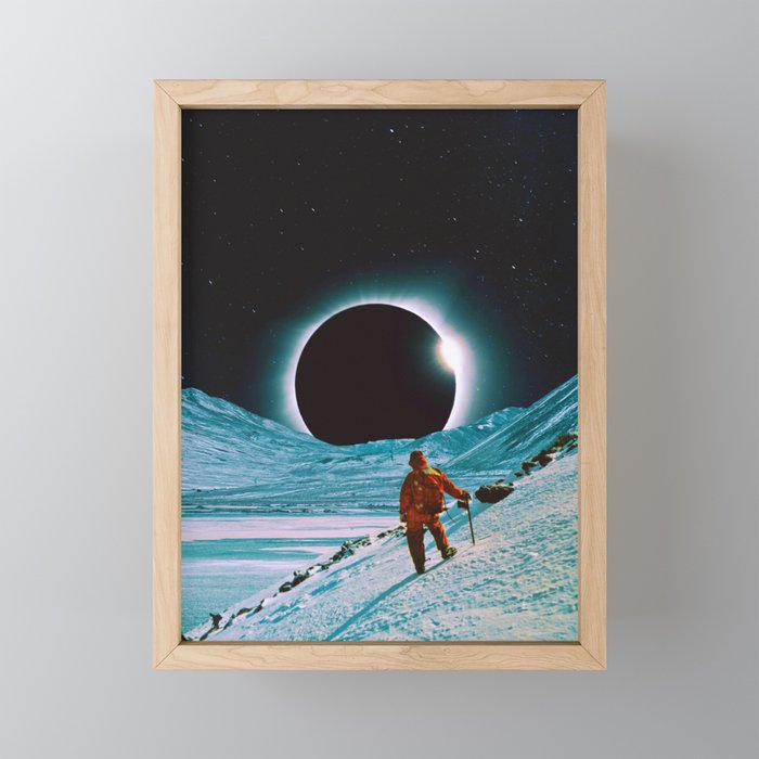 The Explorer - Space Collage, Retro Futurism, Sci-Fi Framed Mini Art Print
