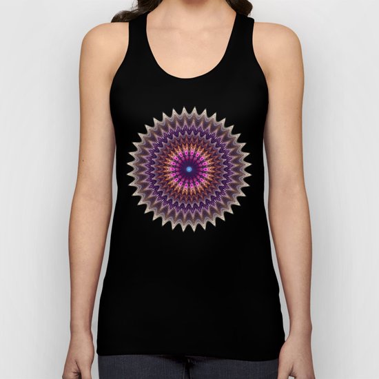 Groovy starry mandala with tribal patterns Unisex Tank Top