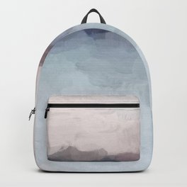 Blush Pink, Mauve Purple, Navy Light Blue, Abstract Painting, Modern Wall Art, Ocean Waves Horizon Backpack