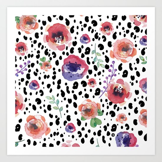 Abstract animal flowers Art Print