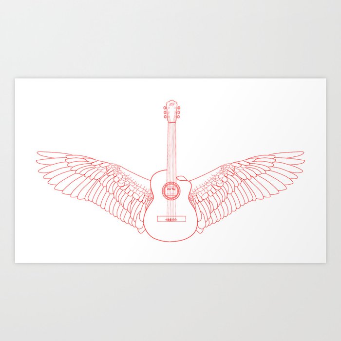Flying Guitar. Art Print
