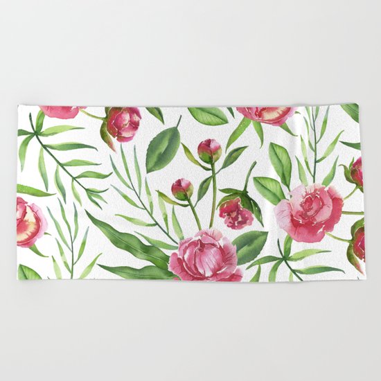 Wild Roses Beach Towel