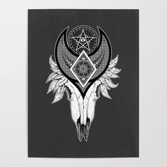 Occult Ritual Skull Poster by Still Winter Craft Society6