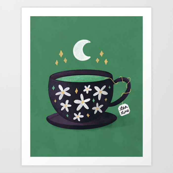 Jasmine Night Green Tea Art Print