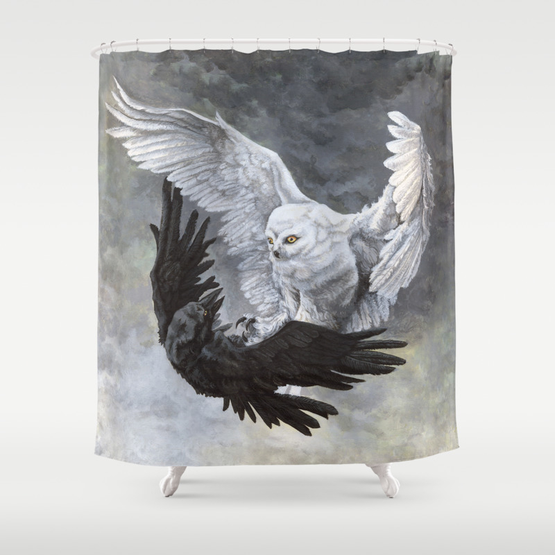 Yin Yang Owl And Raven Shower Curtain By Wailingwizard Society6