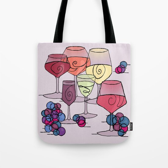 Wine and Grapes v2 Tote Bag