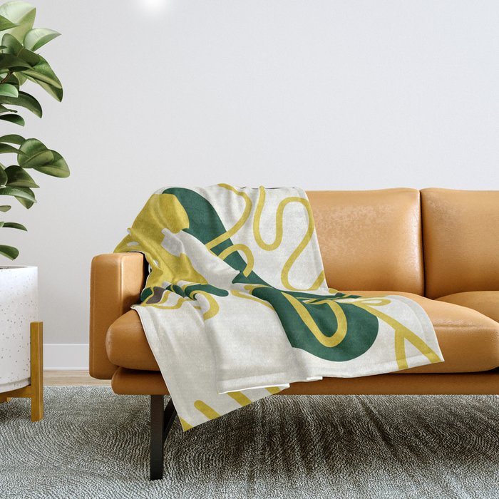 Abstract line shape fern 9 Throw Blanket