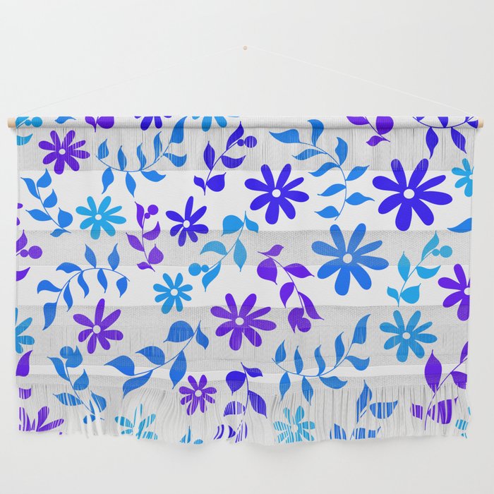 Floral design in blues 2 Wall Hanging