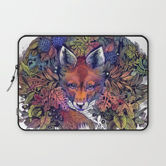 Hiding fox rainbow Laptop Sleeve