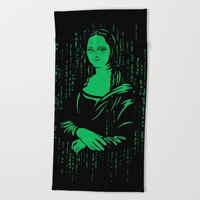 Mona Lisa and The Matrix Beach Towel