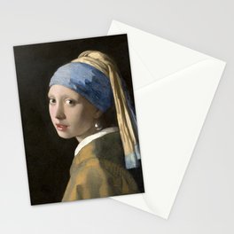 Johannes Vermeer’s Girl with a Pearl Earring (ca. 1665) Reproduction On Public Domain Of A Famous Painting in High Quality Stationery Card