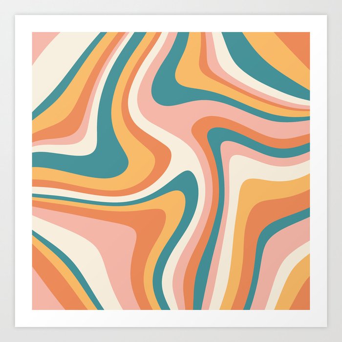 Abstract Wavy Stripes LXIII Art Print