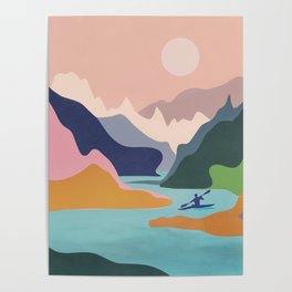 River Canyon Kayaking Poster