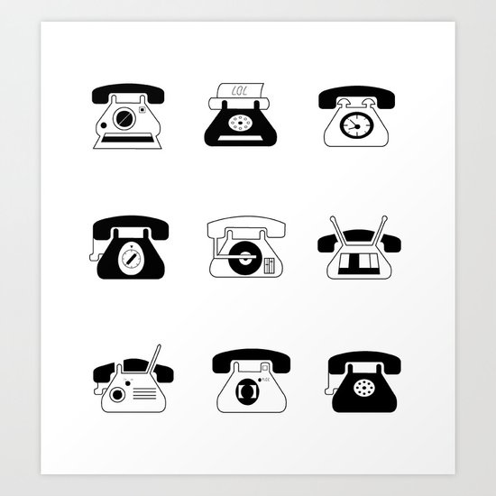 Fifties' Smartphones Art Print