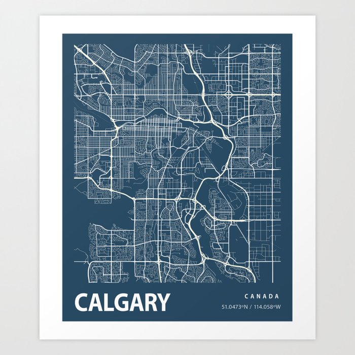 Calgary city cartography Art Print