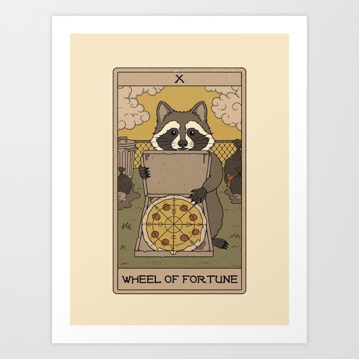 Wheel of Fortune - Raccoons Tarot Art Print