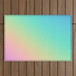 Pastel Rainbow Diagonal Gradient Outdoor Rug