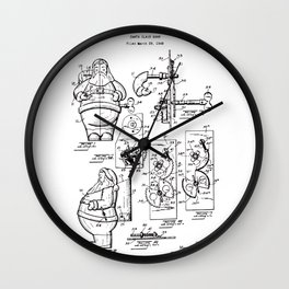 Santa Claus Bank Support Patent Drawing From 1953 Wall Clock