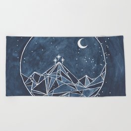 Night Court moon and stars Beach Towel