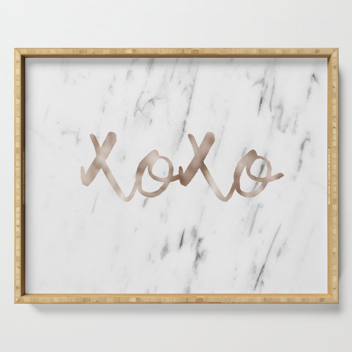 Rose gold marble XOXO Serving Tray