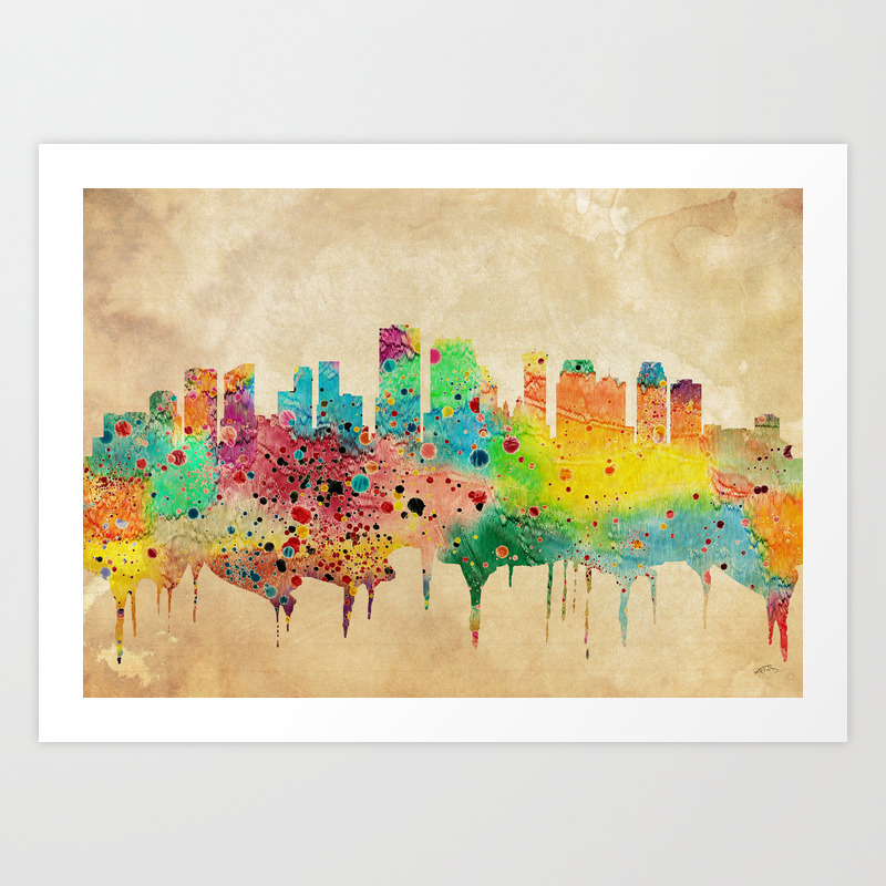 New Orleans Watercolor Print City Skyline Home Decor Art Print By Svetlaart Society6