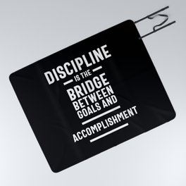 Discipline Is The Bridge Between Goals And Accomplishment - Motivational Quote  Picnic Blanket