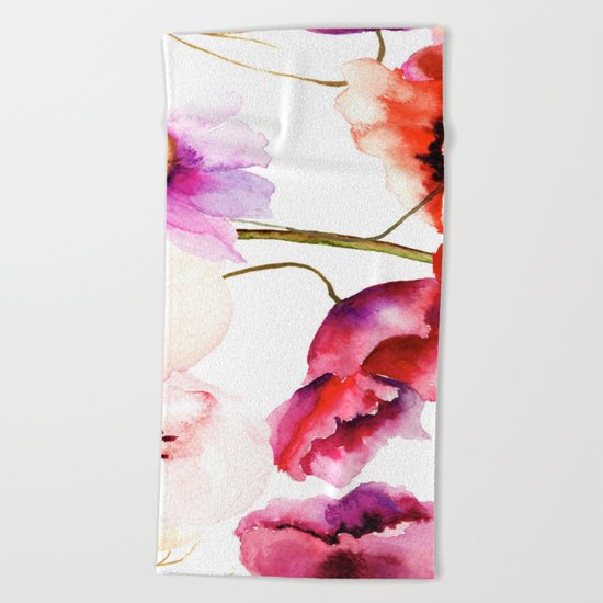 Flowers 02 Beach Towel